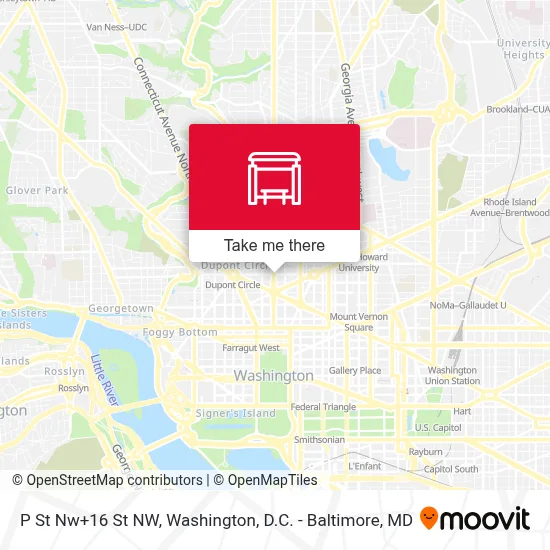 P St Nw+16 St NW map