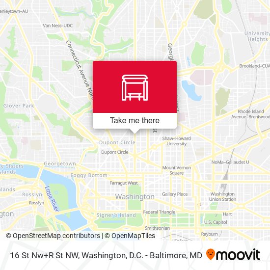 16 St Nw+R St NW map