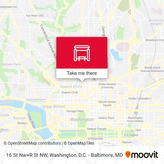 Mapa de 16 St Nw+R St NW