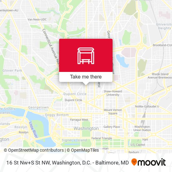 Mapa de 16 St Nw+S St NW