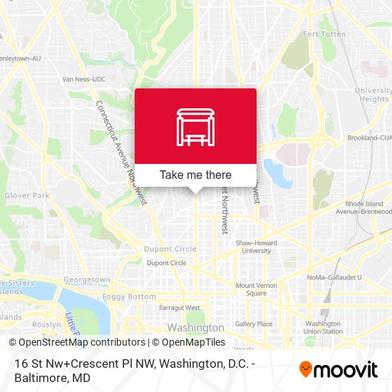 Mapa de 16 St Nw+Crescent Pl NW