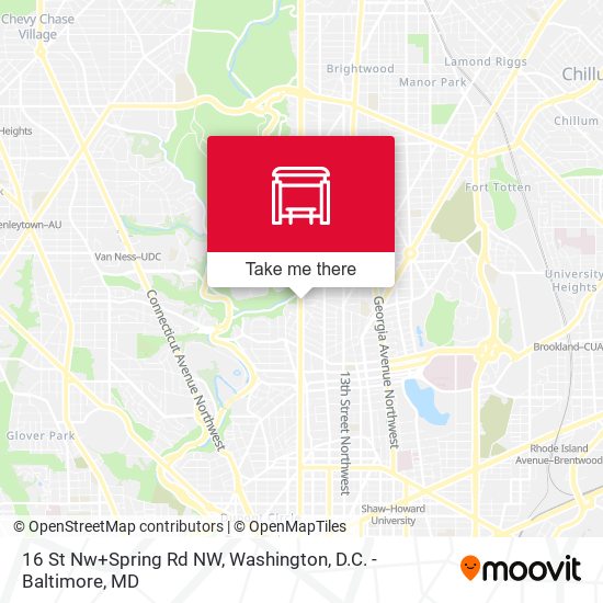 16 St Nw+Spring Rd NW map