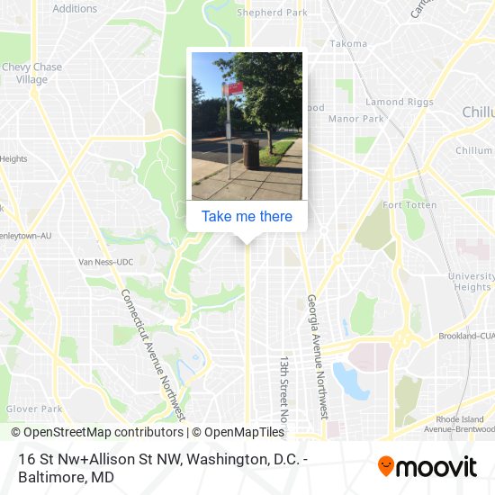 16 St Nw+Allison St NW map