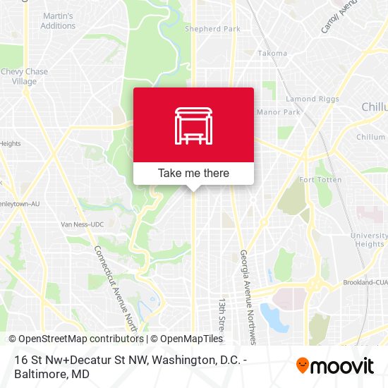 16 St Nw+Decatur St NW map