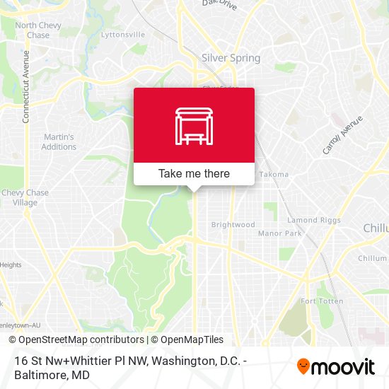 16 St Nw+Whittier Pl NW map