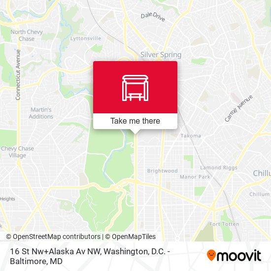 Mapa de 16 St Nw+Alaska Av NW