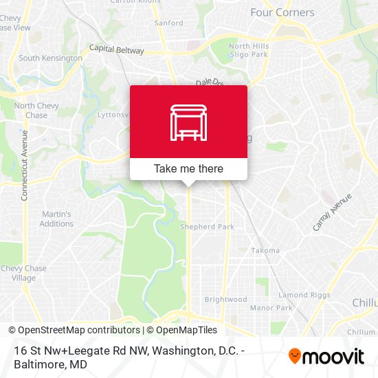 16 St Nw+Leegate Rd NW map