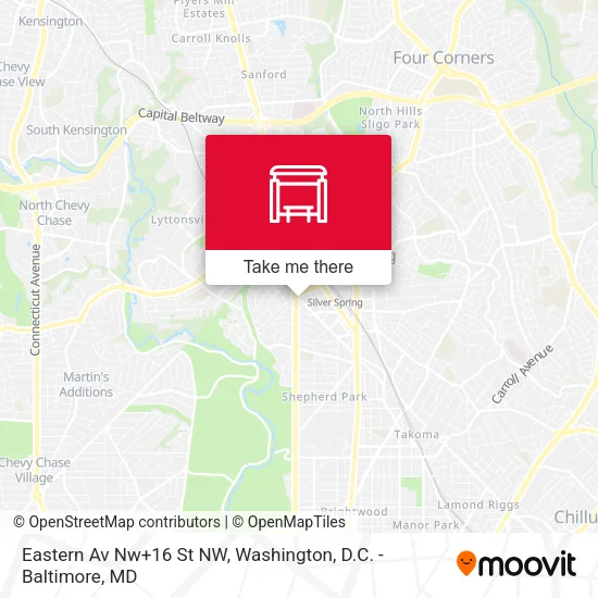 Eastern Av Nw+16 St NW map