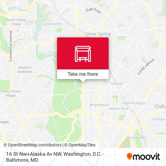 Mapa de 16 St Nw+Alaska Av NW