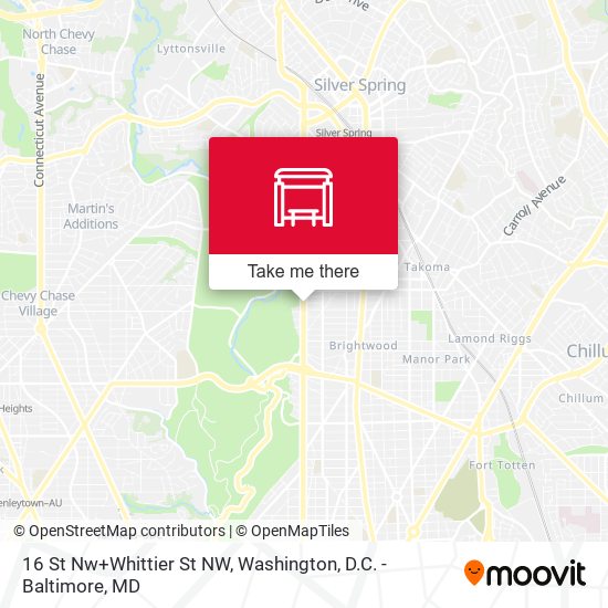 Mapa de 16 St Nw+Whittier St NW