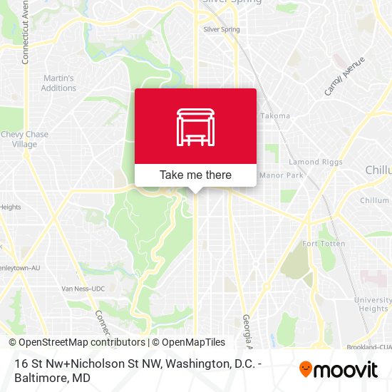 Mapa de 16 St Nw+Nicholson St NW