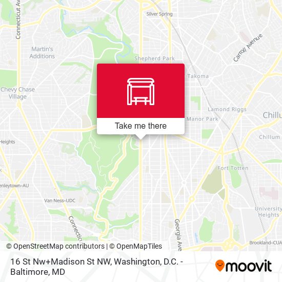 Mapa de 16 St Nw+Madison St NW