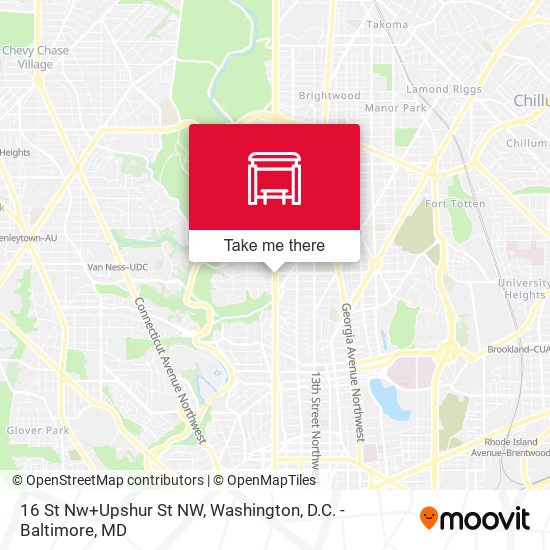 Mapa de 16 St Nw+Upshur St NW