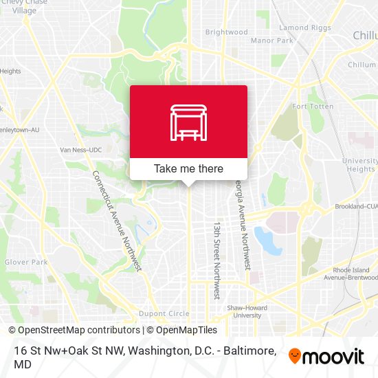 Mapa de 16 St Nw+Oak St NW