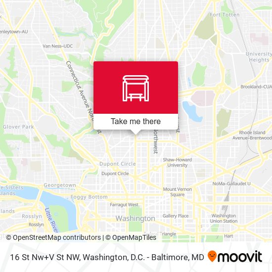 Mapa de 16 St Nw+V St NW