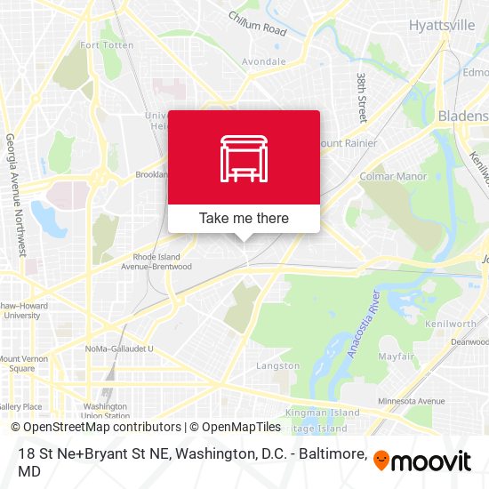 18 St Ne+Bryant St NE map