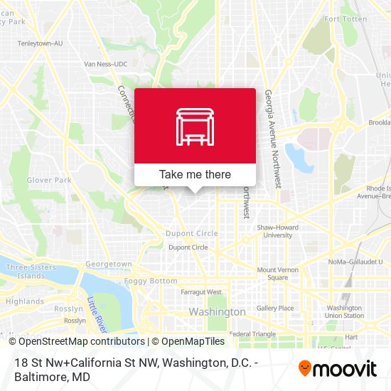 Mapa de 18 St Nw+California St NW