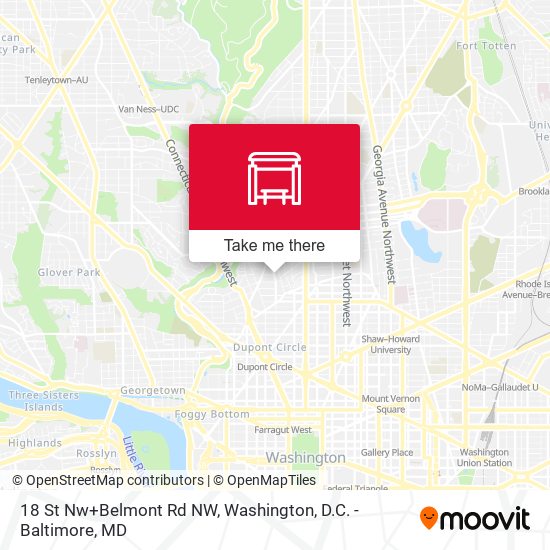 18 St Nw+Belmont Rd NW map