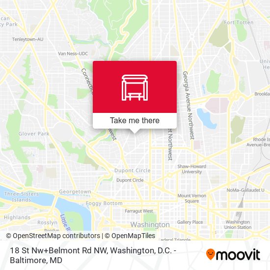 Mapa de 18 St Nw+Belmont Rd NW