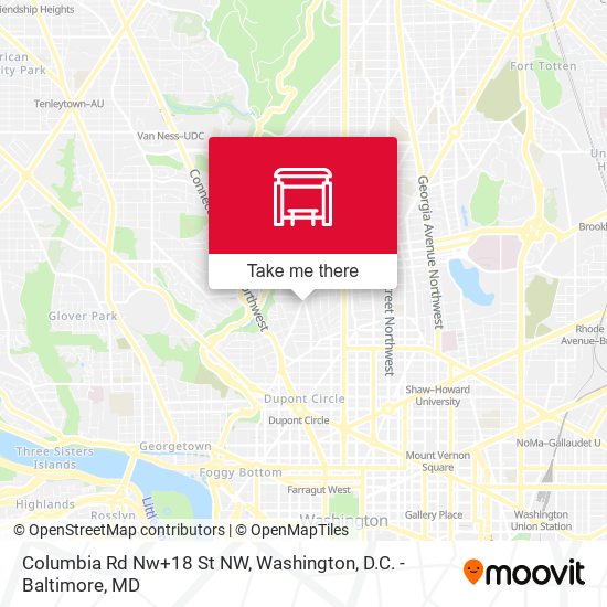 Mapa de Columbia Rd Nw+18 St NW