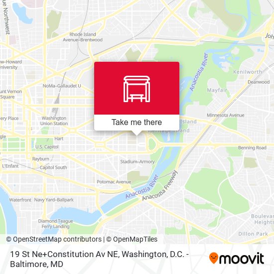 Mapa de 19 St Ne+Constitution Av NE