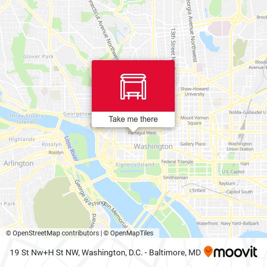 19 St Nw+H St NW map