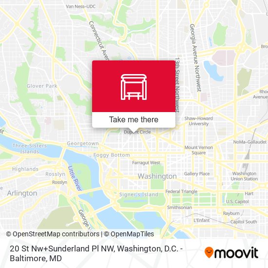 Mapa de 20 St Nw+Sunderland Pl NW