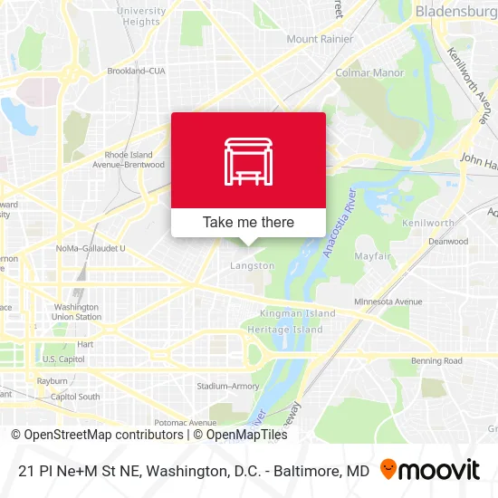 21 Pl Ne+M St NE map