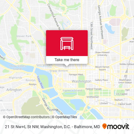21 St Nw+L St NW map