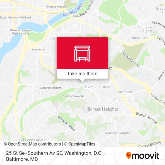 25 St Se+Southern Av SE map