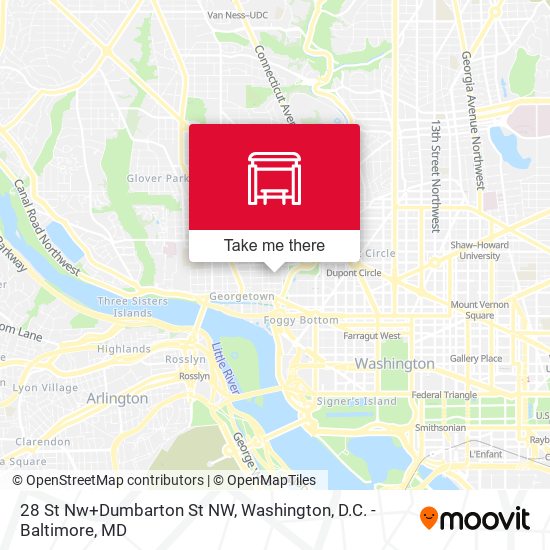 28 St Nw+Dumbarton St NW map