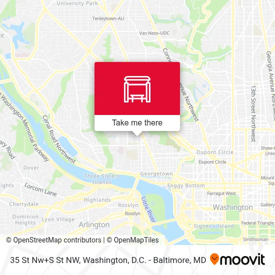 35 St Nw+S St NW map