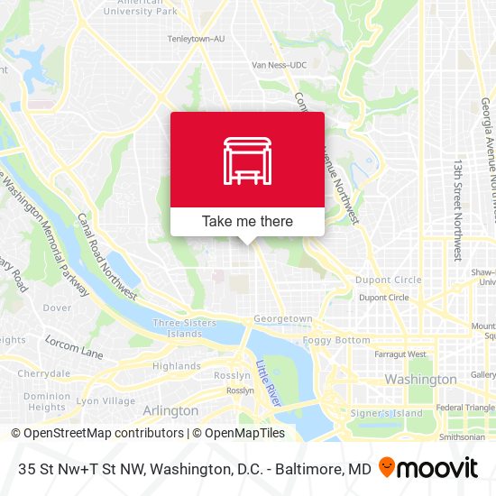 Mapa de 35 St Nw+T St NW