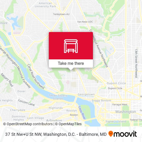 37 St Nw+U St NW map