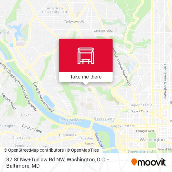 Mapa de 37 St Nw+Tunlaw Rd NW