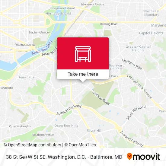 38 St Se+W St SE map