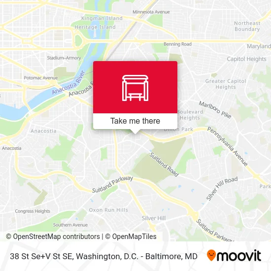 38 St Se+V St SE map