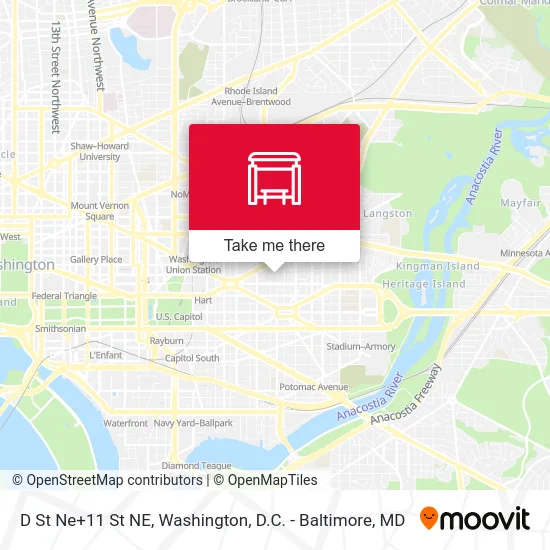 D St Ne+11 St NE map