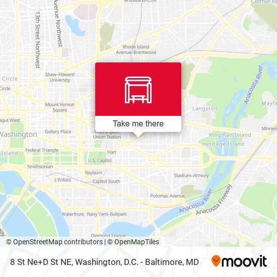 8 St Ne+D St NE map