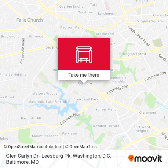 Glen Carlyn Dr+Leesburg Pk map