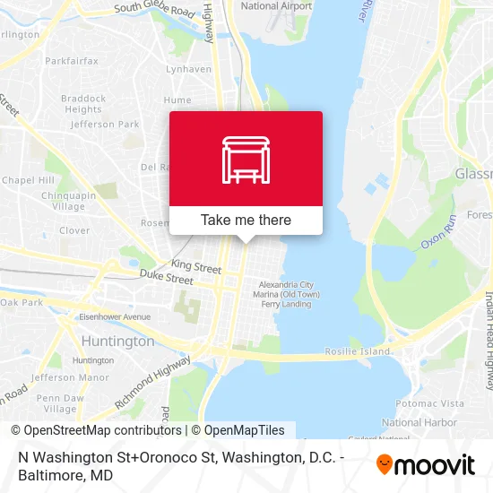 N Washington St+Oronoco St map