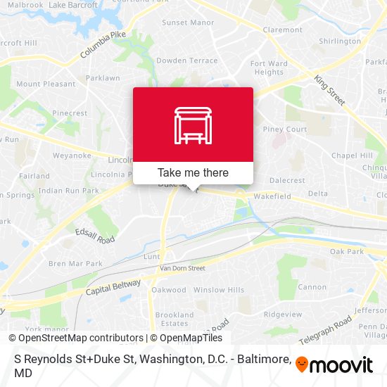 S Reynolds St+Duke St map