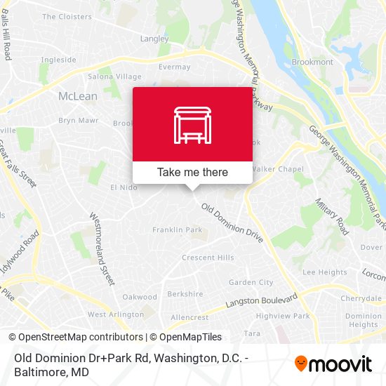 Old Dominion Dr+Park Rd map