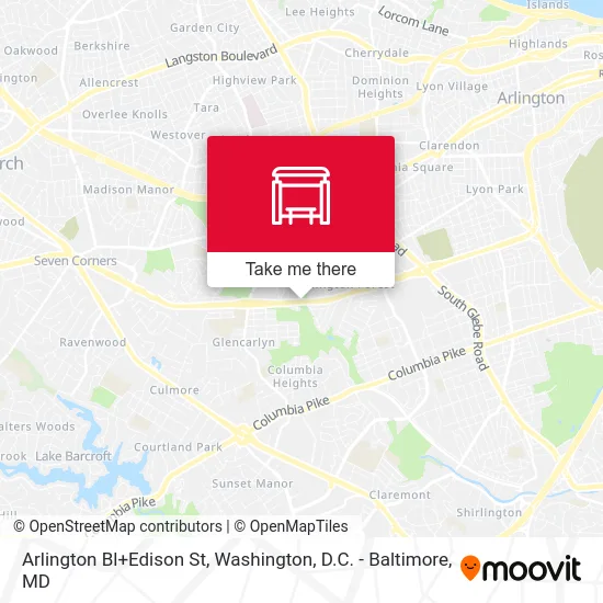 Arlington Bl+Edison St map