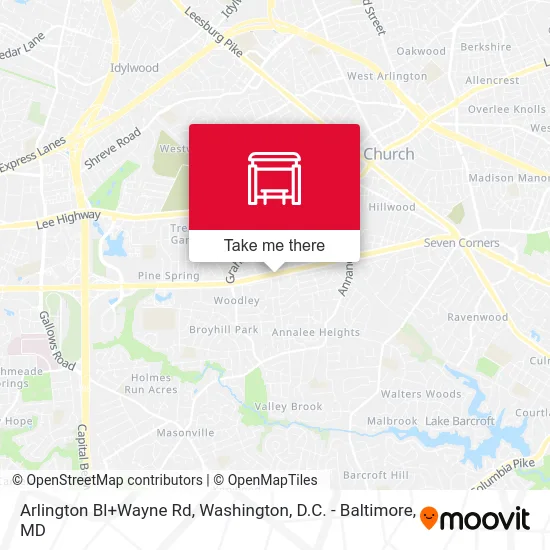 Arlington Bl+Wayne Rd map