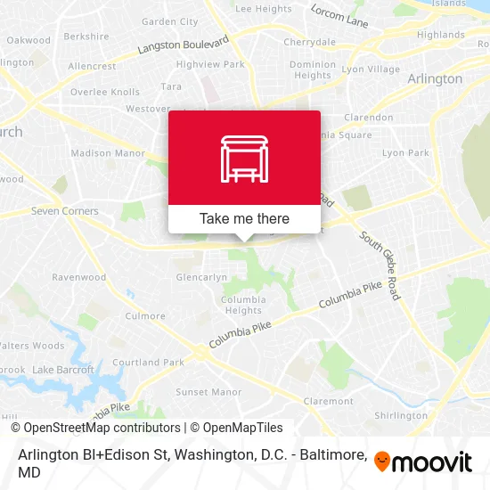 Arlington Bl+Edison St map