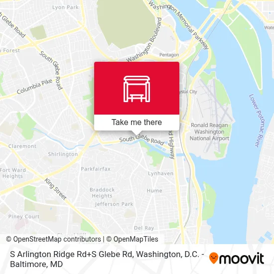S Arlington Ridge Rd+S Glebe Rd map