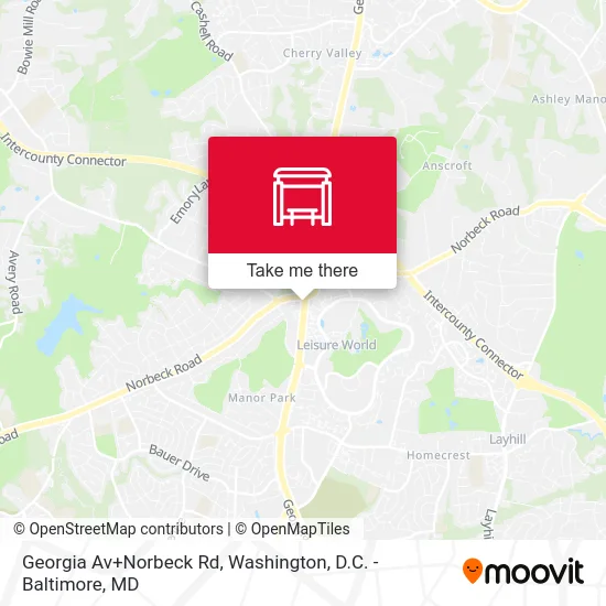 Mapa de Georgia Av+Norbeck Rd