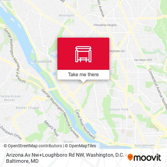 Arizona Av Nw+Loughboro Rd NW map