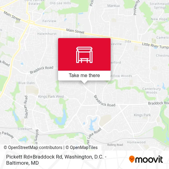 Pickett Rd+Braddock Rd map